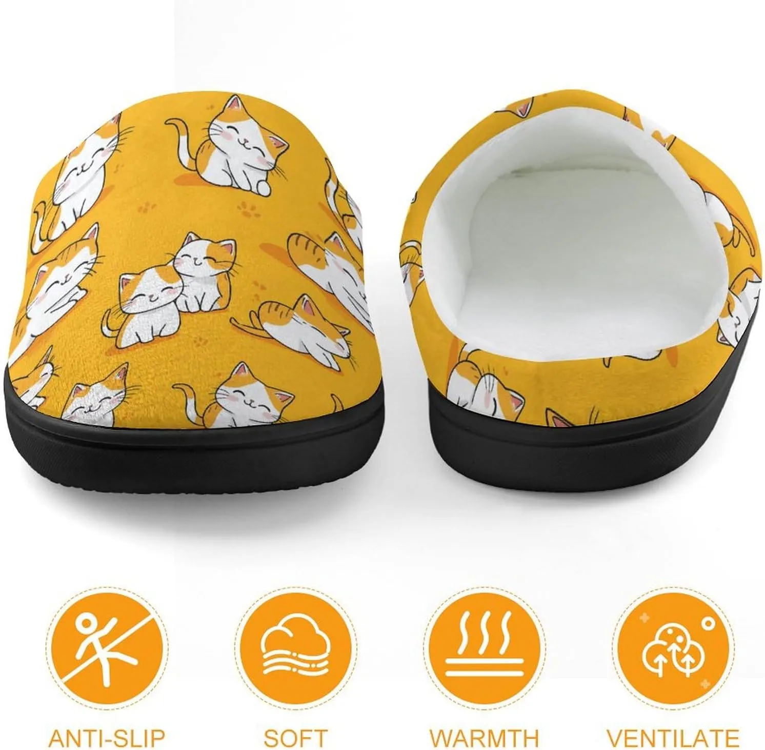 Cats Leave Paw Prints Slippers Non-slip House Slippers Home Shoes Indoor Outdoor Slippers For Girls Boys