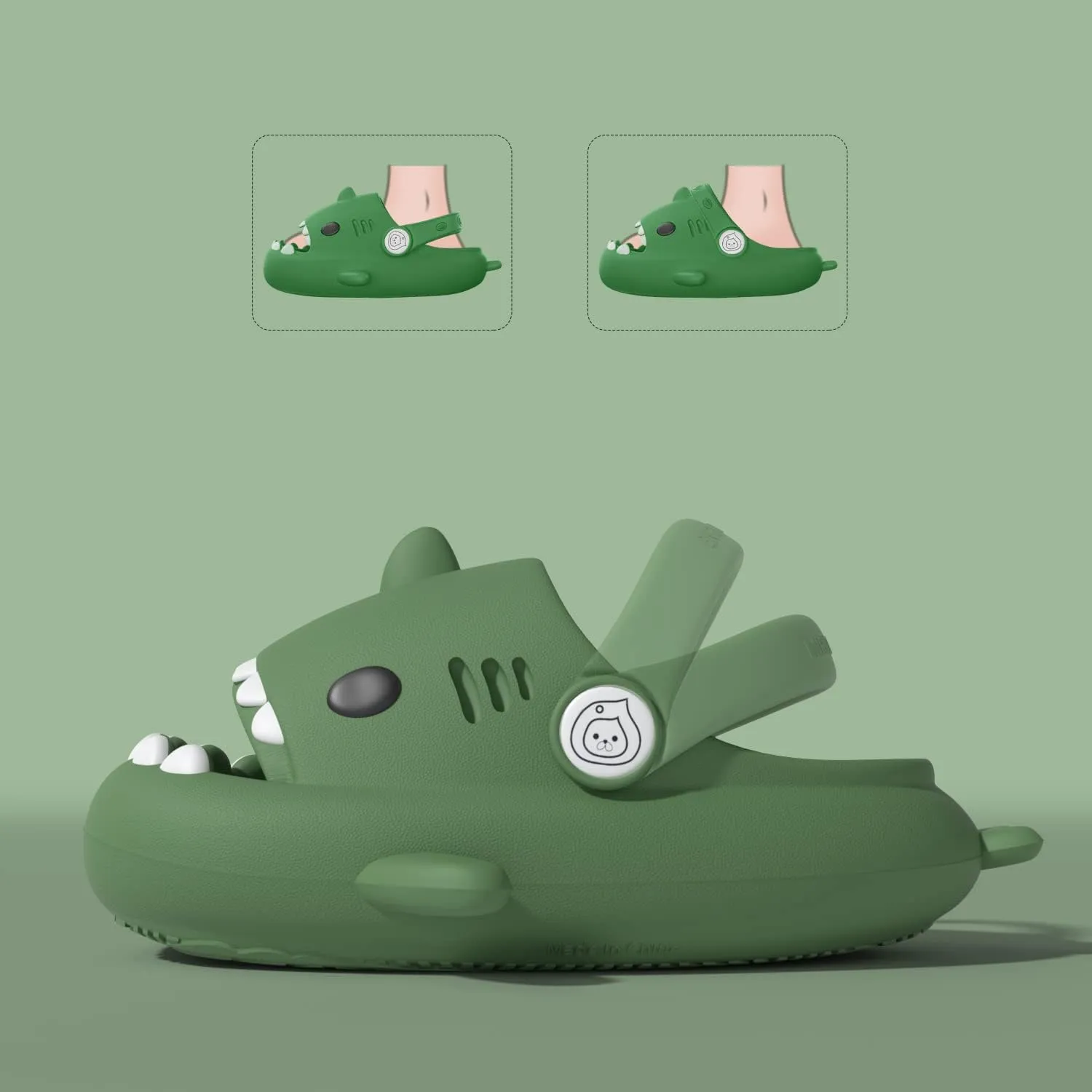 ChayChax Boys Girl Cloud Shark Slides Non-Slip Novelty Open Toe Sandals Extremely Comfy Cushioned Thick Sole Cute Cartoon Shower Slippers Indoor & Outdoor