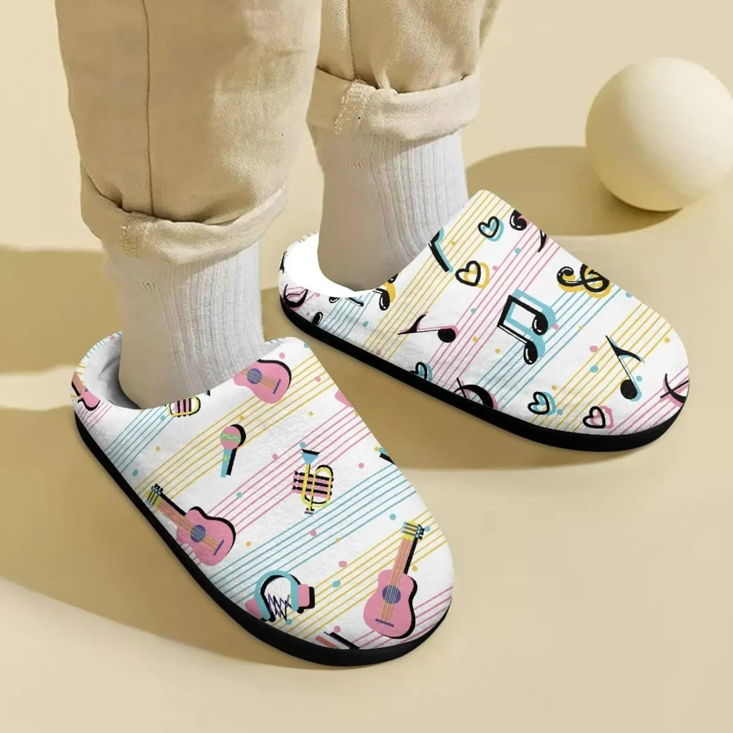 Child Plush Slip on House Slipper Plush Cozy Warm Slippers for Boys Girls