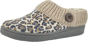 Clarks Women's Knitted Collar Clog (6 M US, Tan/Brown Leopard)