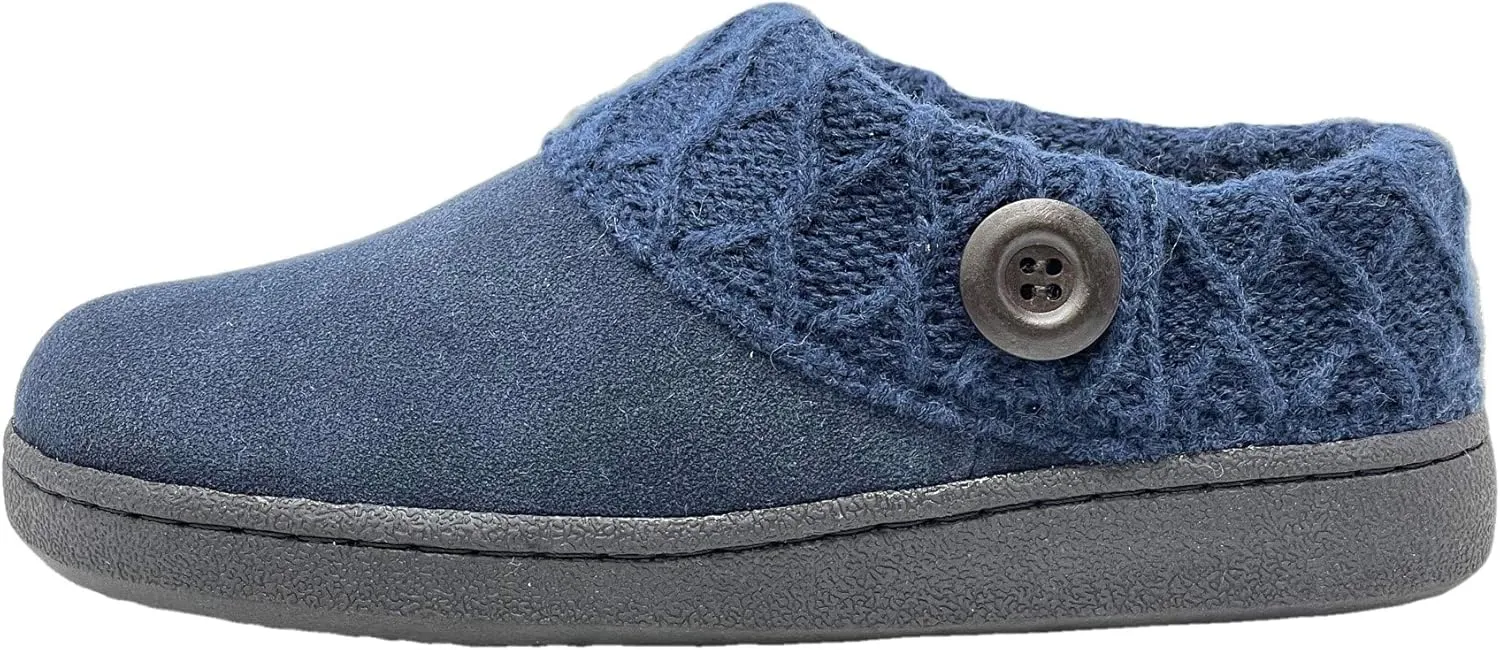 Clarks Women's Knitted Collar Clog (8 M US, Navy/Navy X)