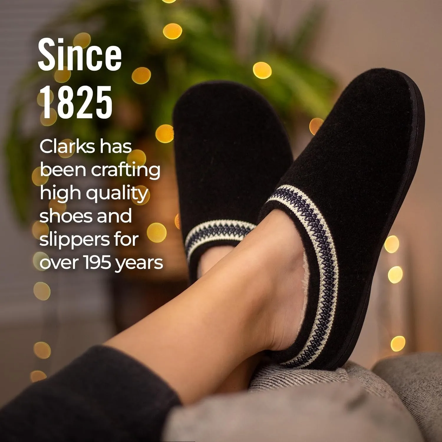 Clarks Womens Wool Felt Clog Slippers JMH1319T - Warm Cozy Plush Faux Fur Lined - Indoor Outdoor House Slipper for Women
