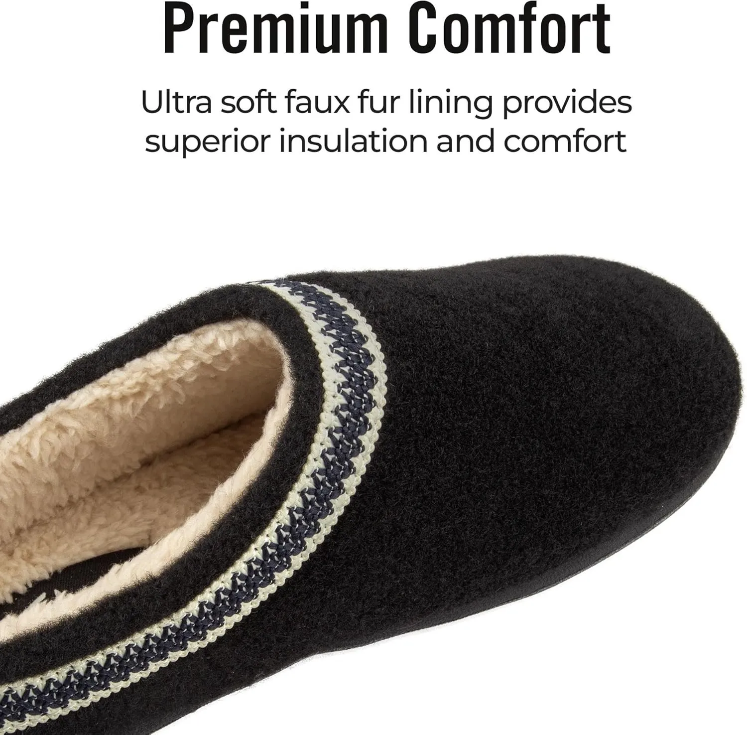 Clarks Womens Wool Felt Clog Slippers JMH1319T - Warm Cozy Plush Faux Fur Lined - Indoor Outdoor House Slipper for Women