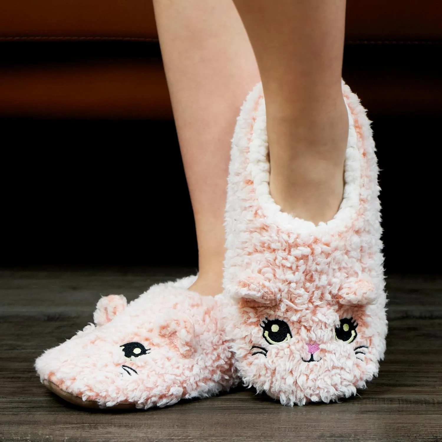 Cozylook Cute Animal House Slippers - Fuzzy Warm Bedroom Slipper Socks Non-Slip Grippers with Funny Face Designs, Fun Christmas Gifts Unique