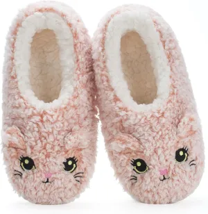 Cozylook Cute Animal House Slippers - Fuzzy Warm Bedroom Slipper Socks Non-Slip Grippers with Funny Face Designs, Fun Christmas Gifts Unique