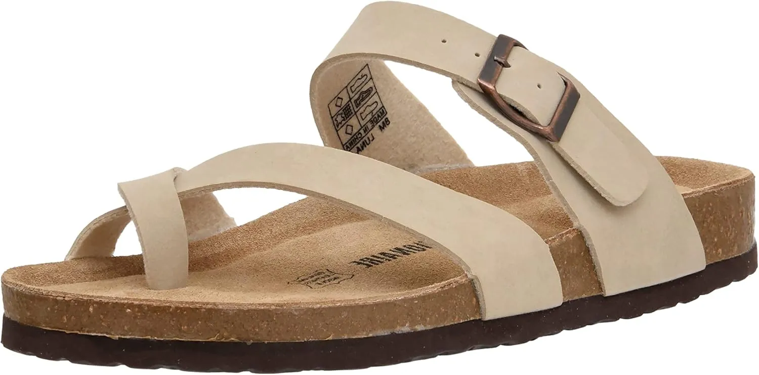 CUSHIONAIRE Men's Luna-M Cork footbed Sandal with  Comfort