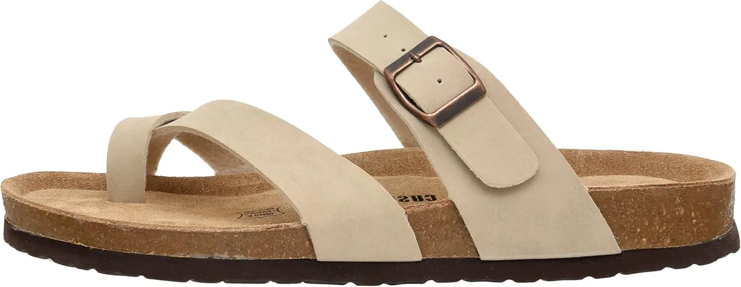 CUSHIONAIRE Men's Luna-M Cork footbed Sandal with  Comfort