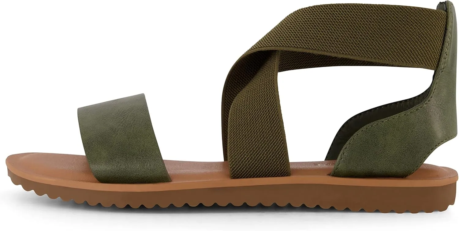 CUSHIONAIRE Women's Chancy stretch gore sandal  Memory Foam and Wide Widths Available