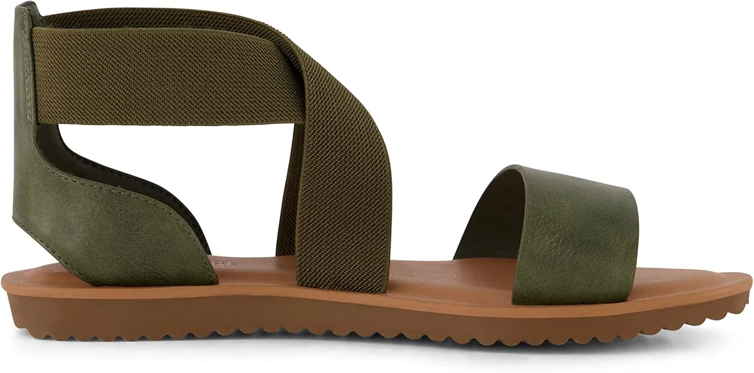 CUSHIONAIRE Women's Chancy stretch gore sandal  Memory Foam and Wide Widths Available