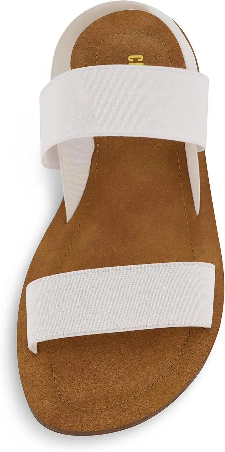 CUSHIONAIRE Women's Ina stretch sandal  Memory Foam