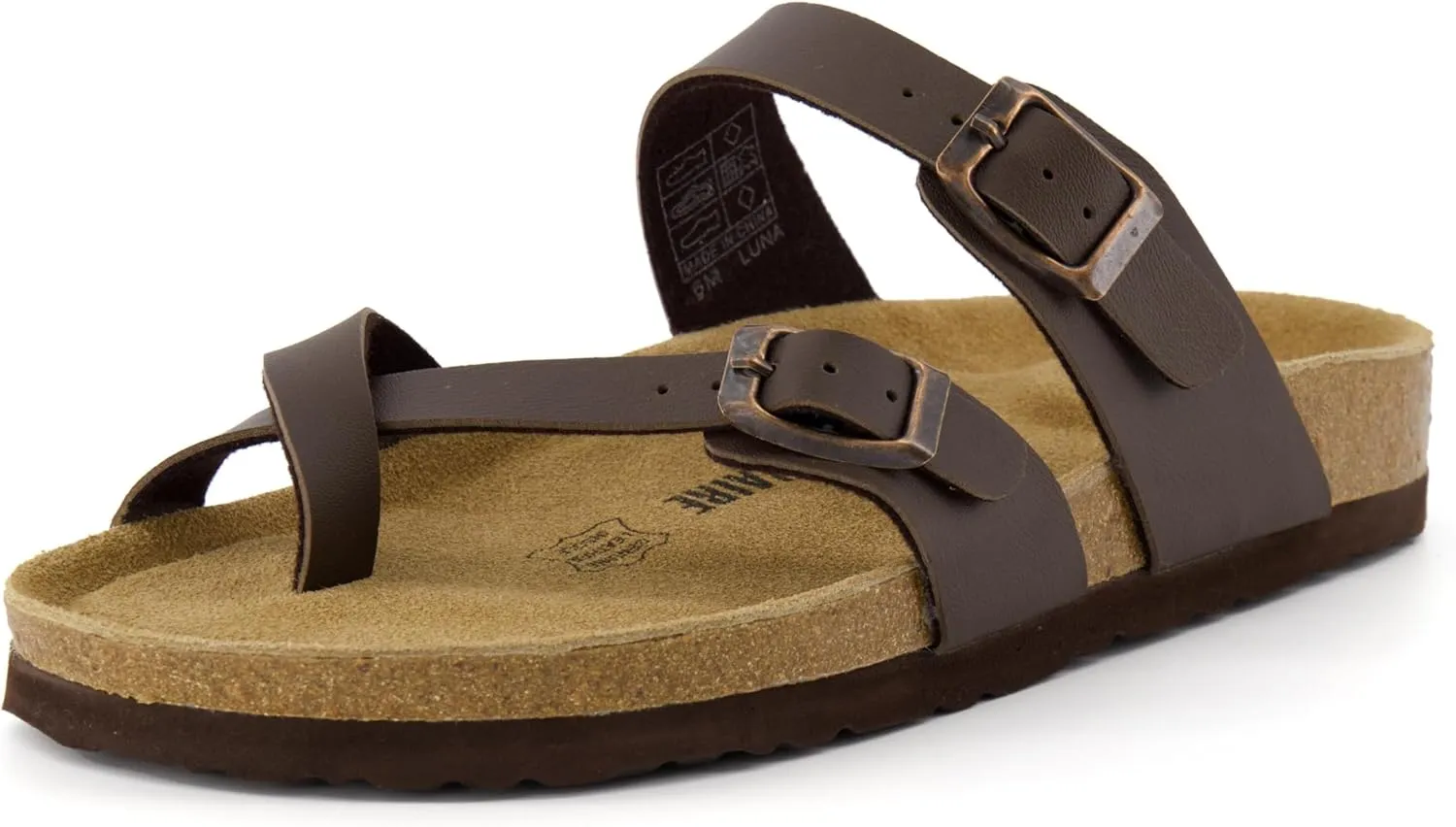 CUSHIONAIRE Women's Luna Cork Footbed Sandal With  Comfort