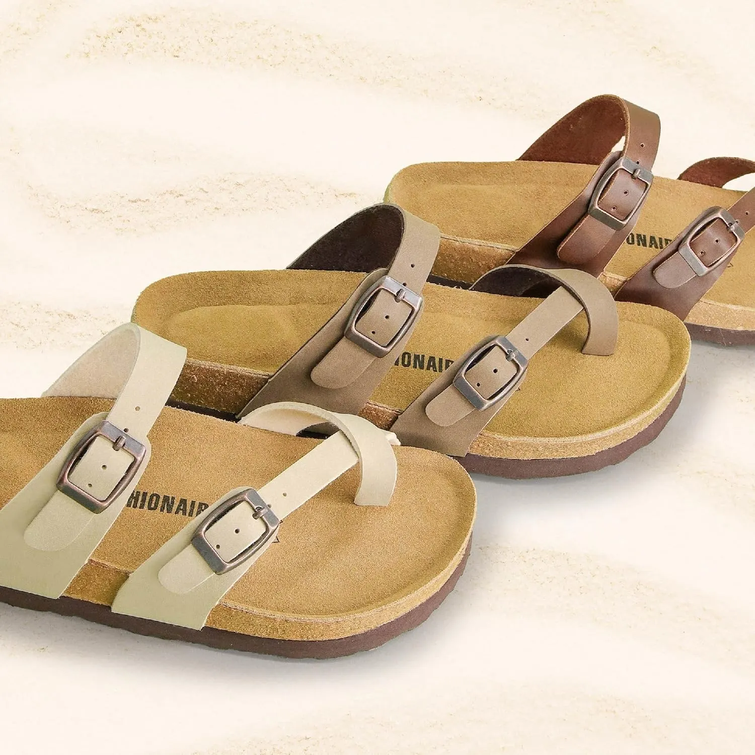 CUSHIONAIRE Women's Luna Cork Footbed Sandal With  Comfort