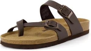 CUSHIONAIRE Women's Luna Cork Footbed Sandal With  Comfort