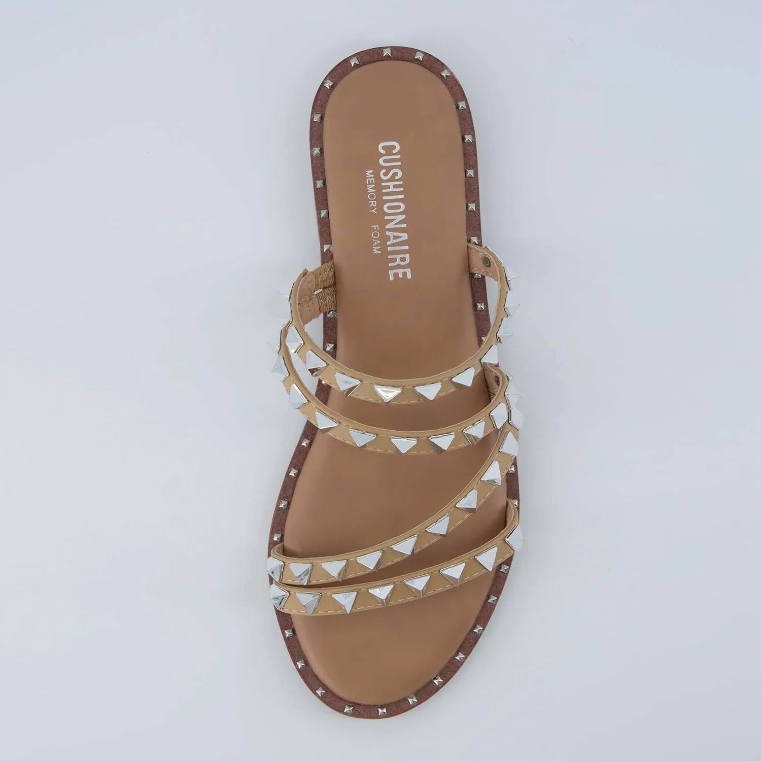 CUSHIONAIRE Women's Tonya Studded slide sandal with Memory Foam