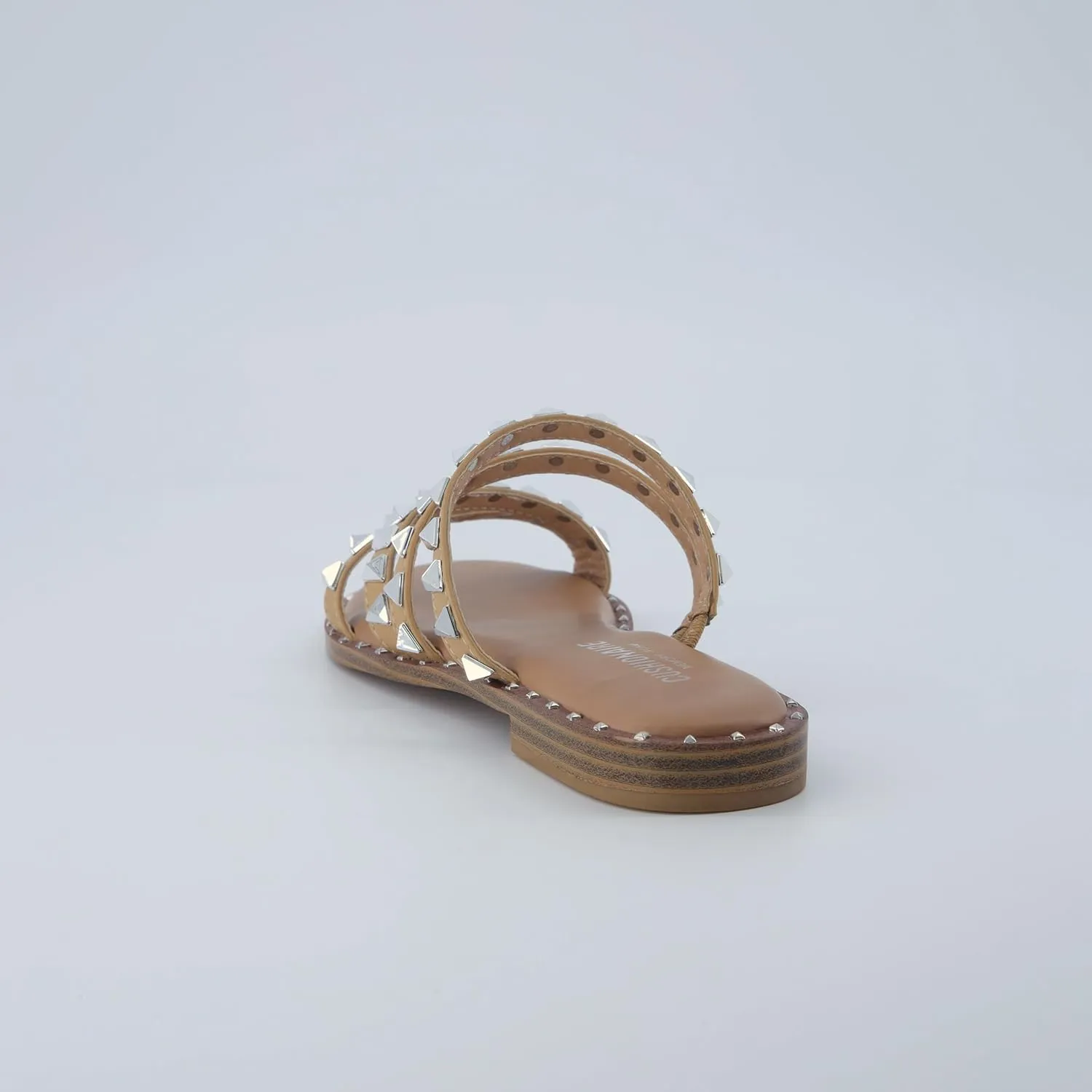 CUSHIONAIRE Women's Tonya Studded slide sandal with Memory Foam