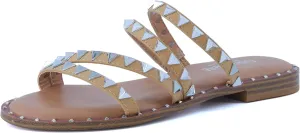 CUSHIONAIRE Women's Tonya Studded slide sandal with Memory Foam