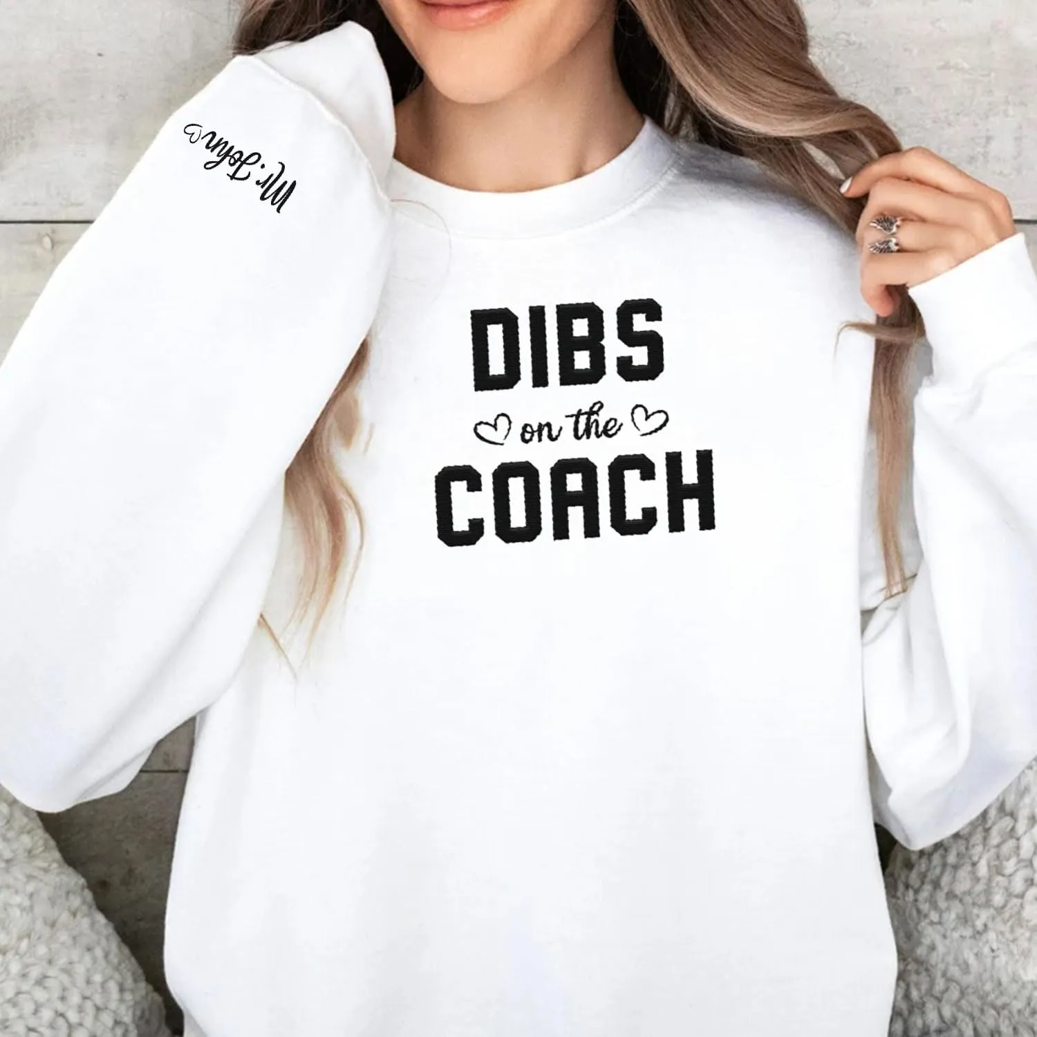 Custom Coach Embroidered Sweatshirt for Trainer, Coach Volleyball, Coach Soccer, Dibs On The Coach Shirts Gifts For Women Men
