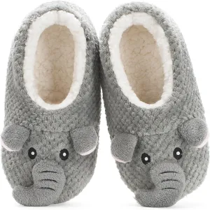 Cute Animal House Slippers, Warm Fuzzy Slipper Socks with Grippers Non Slip, Cozy Funny Gifts