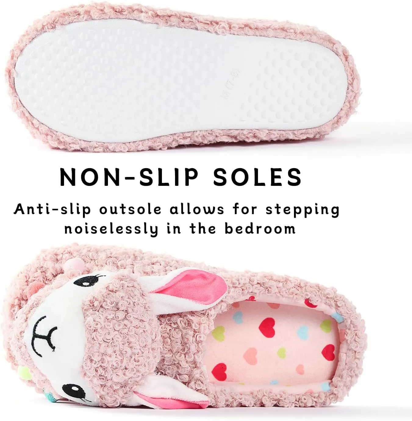 Cute Animal Slippers - Soft Fuzzy Alpaca & Llama Memory Foam for Women - Indoor Warm Non-Slip Bedroom Slippers