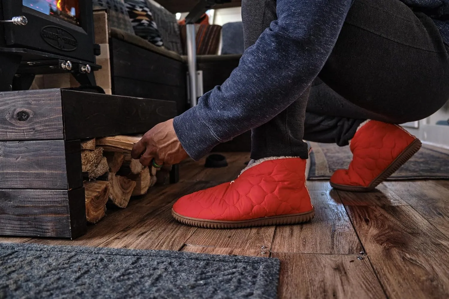 Dearfoams Men's Indoor/Outdoor Warm Up Bootie Slipper