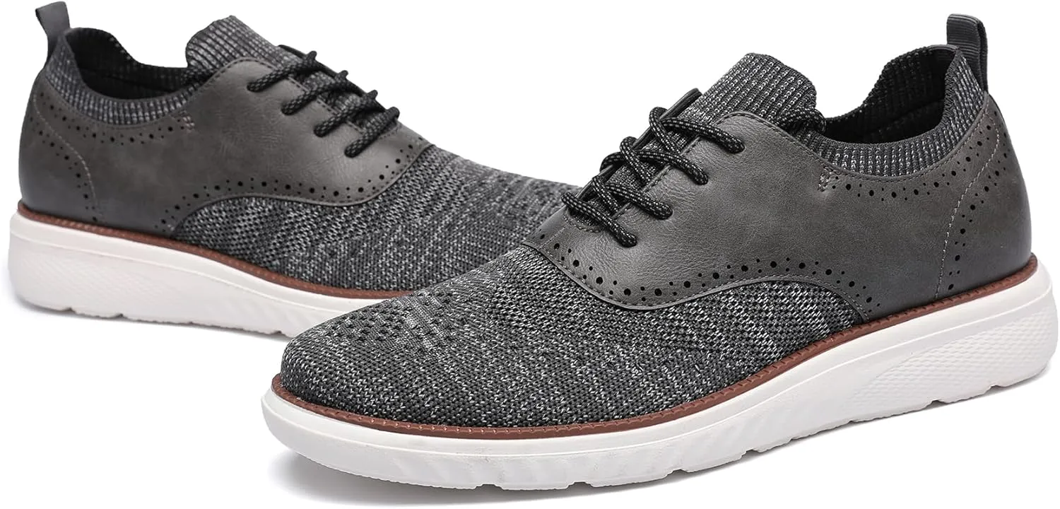 DECARSDZ Men's Casual Dress Shoes Knit Lightweight Breathable Lace-Up Shoes Walking Work Sneakers Fashion Sneaker