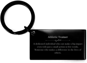 Definiton Athletic Trainer Gifts, Unique Keychain for Athletic Trainer Retirement Gifts for Coworkers Construction Worker Someone who makes a difference in the lives of others, Small, Black