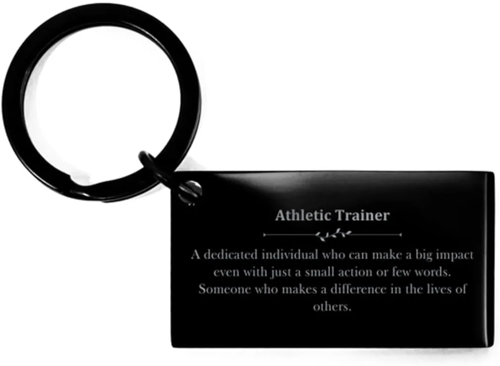 Definiton Athletic Trainer Gifts, Unique Keychain for Athletic Trainer Retirement Gifts for Coworkers Construction Worker Someone who makes a difference in the lives of others, Small, Black
