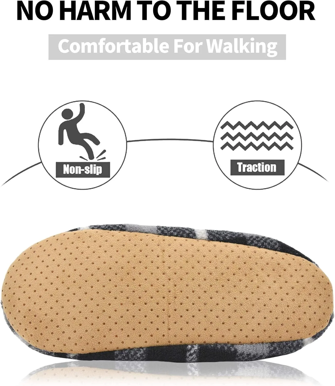 DICUIRD Mens Slipper Socks With Non Skid Bottoms, Warm Slipper Socks With Grippers For Men, Fuzzy House Fabric Slippers