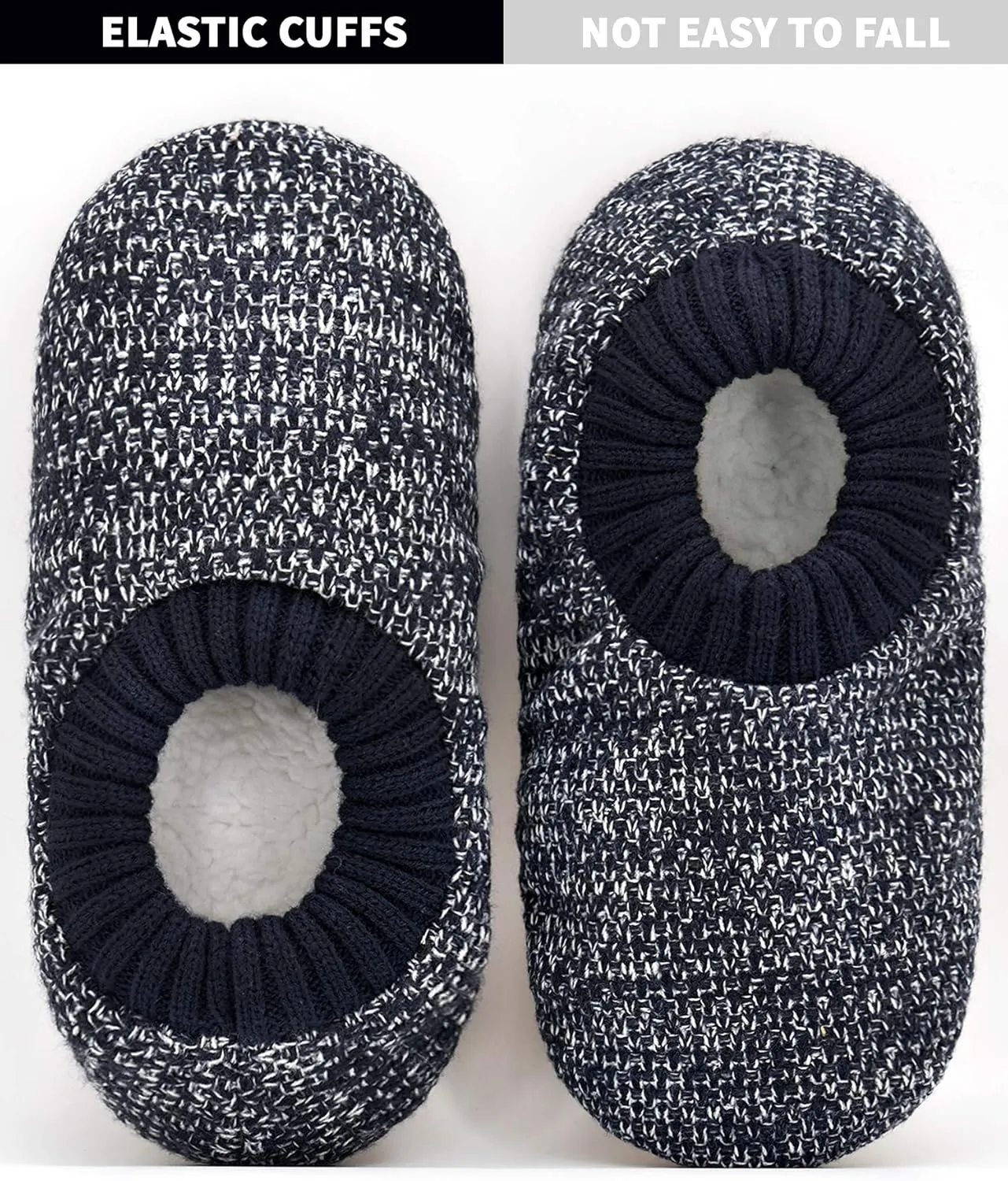 DICUIRD Mens Slipper Socks With Non Skid Bottoms, Warm Slipper Socks With Grippers For Men, Fuzzy House Knit Slippers