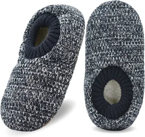 DICUIRD Mens Slipper Socks With Non Skid Bottoms, Warm Slipper Socks With Grippers For Men, Fuzzy House Knit Slippers