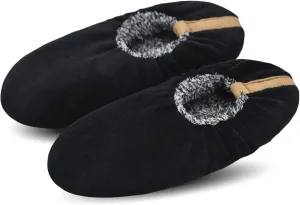 DICUIRD Mens Soft Soles Slipper Socks With Grippers, Cozy&Warm Sherpa Lining Slippers With Non Skid Bottoms, Fuzzy House Slippers