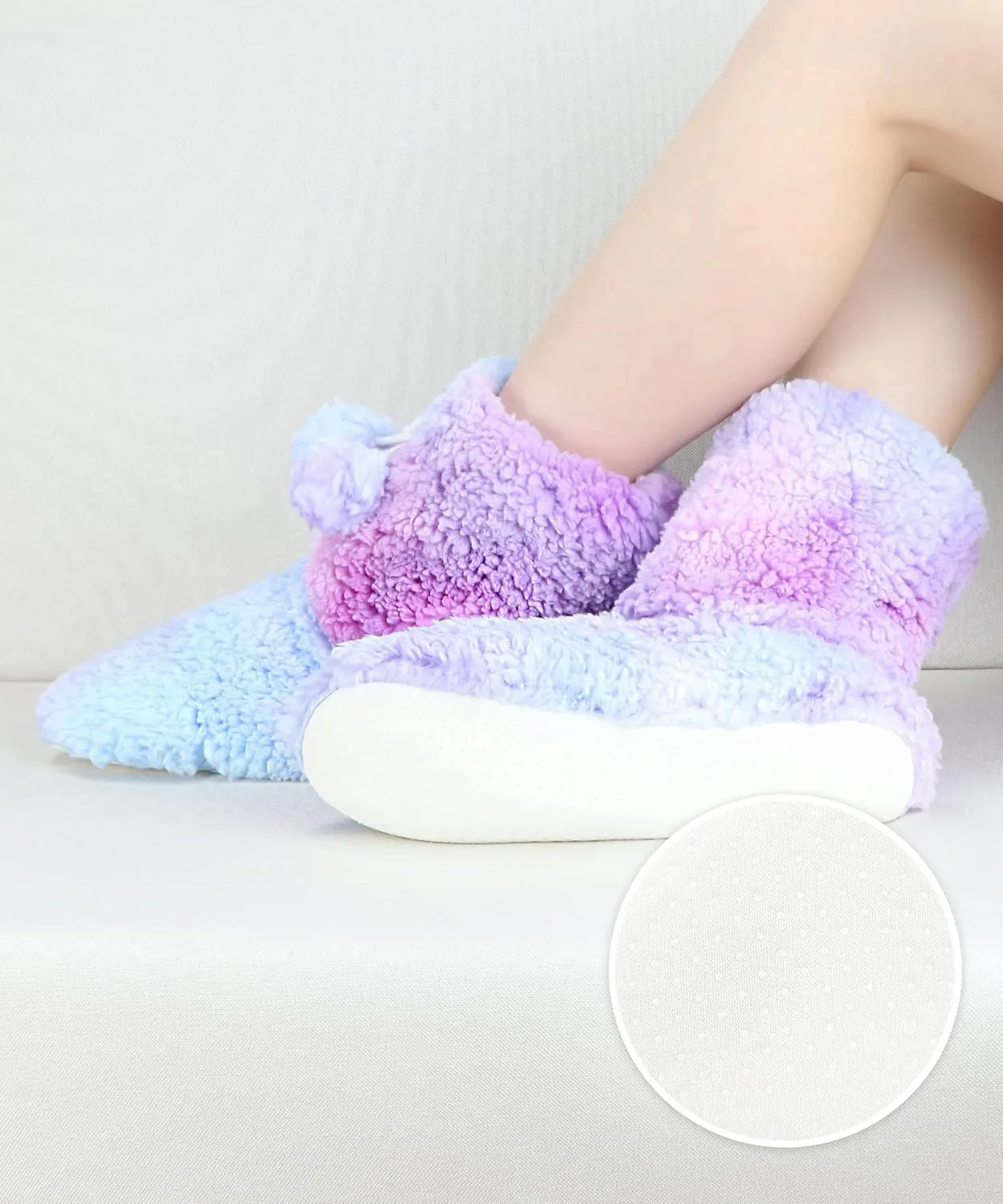 DICUIRD Womens Cozy&Warm Slipper Socks with Grippers-House Socks