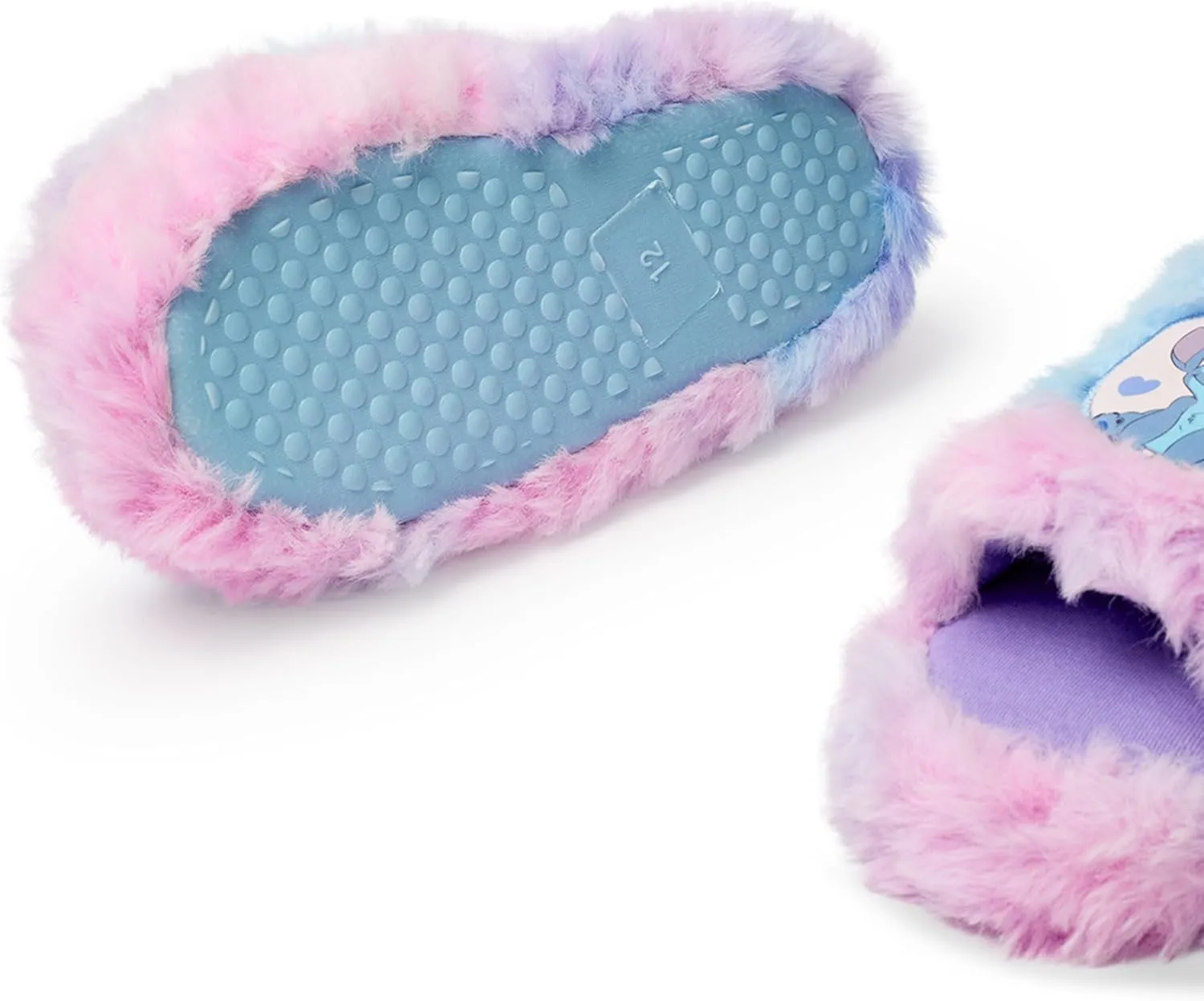 Disney Lilo & Stitch Womens Slippers Ladies Slider Slippers Adult Slip On Indoor House Shoes with Fur Elastic Heel Strap