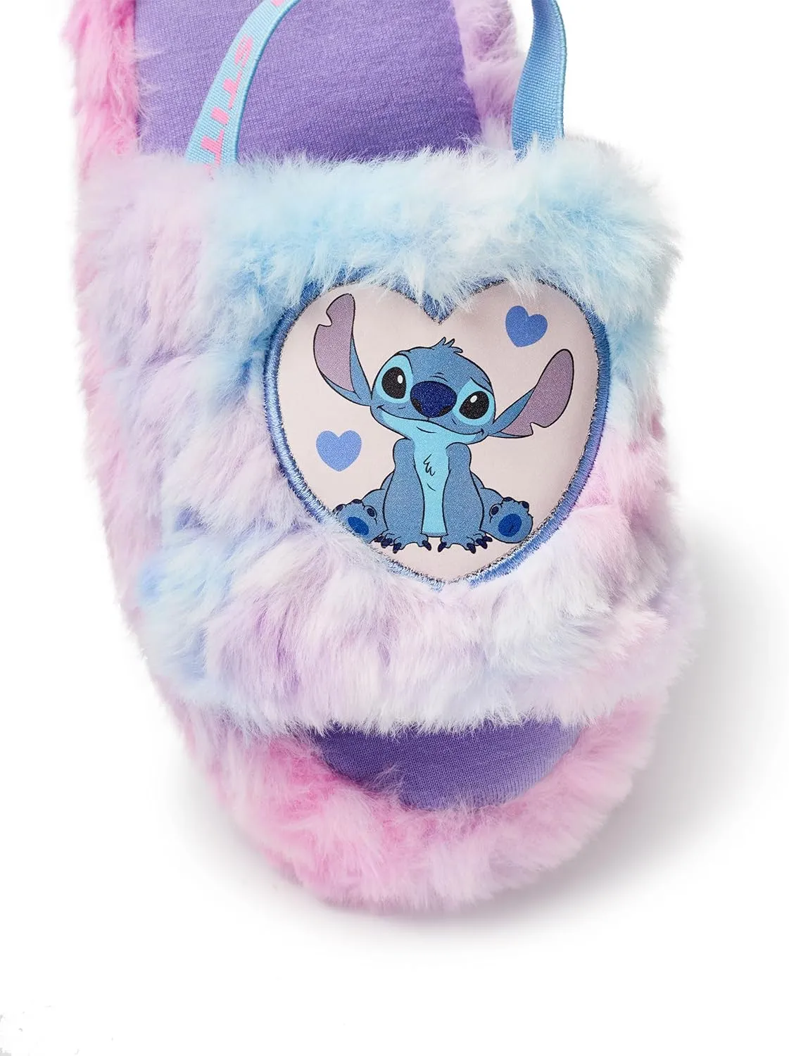 Disney Lilo & Stitch Womens Slippers Ladies Slider Slippers Adult Slip On Indoor House Shoes with Fur Elastic Heel Strap