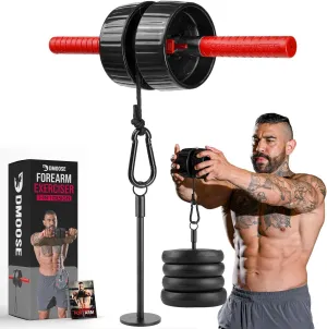 DMoose Fitness Forearm Strengthener & Wrist Roller - 2 in 1 Arm Exerciser with Non-Slip Premium Grip, Durable Nylon Rope - Helps with Elbow Tendonitis, Wrist Recovery & Strength Training (Patented)