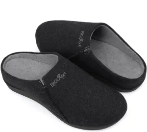 ERGOfoot House Slippers With Arch Support, Orthopedic Slipper for Plantar Fasciitis Pain Relief, Comfy Wool Felt Clog Shoes for Women and Men with Non-Slip Indoor Outdoor