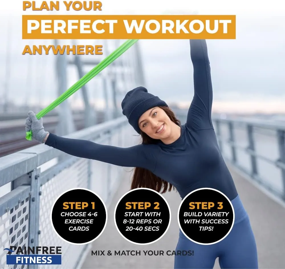 Exercise Flash Cards - Workout Cards Deck - Exercise Cards for Home Workouts Women & Men