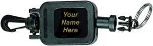 F-Leash Heavy Duty 32" Retractable ID Badge/Key Holder Gear Reel with Custom Name Engraving. Strong and Durable. Protect Your Gear!