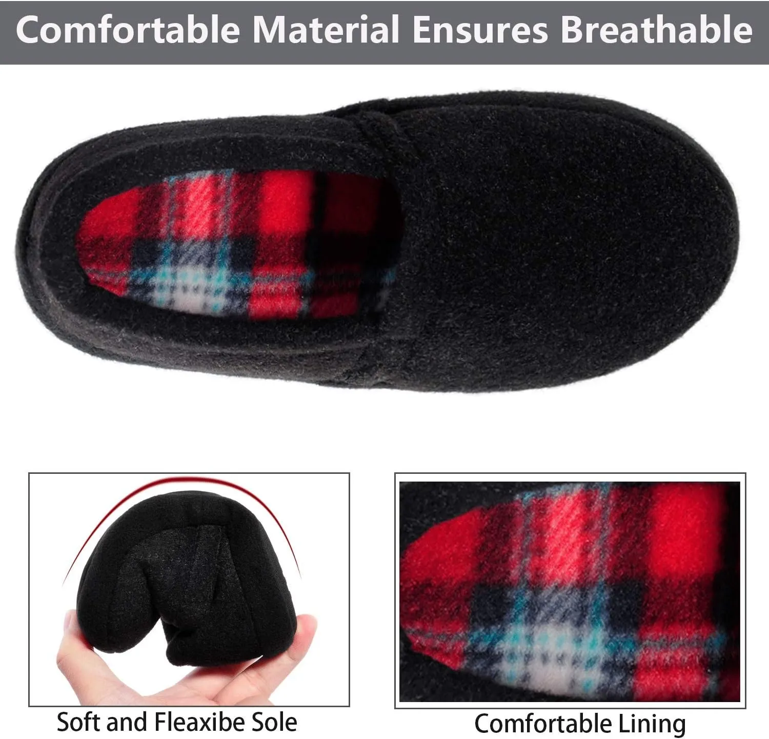 festooning Kids Boys Comfy Warm Indoor House Slippers Fleece Memory Foam Shoes