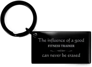 Fitness Trainer Engraved Keychain - The Influential Gifts for Fitness Enthusiast - Perfect for Birthday, Graduation, Christmas - Unique Fitness Trainer Keychain