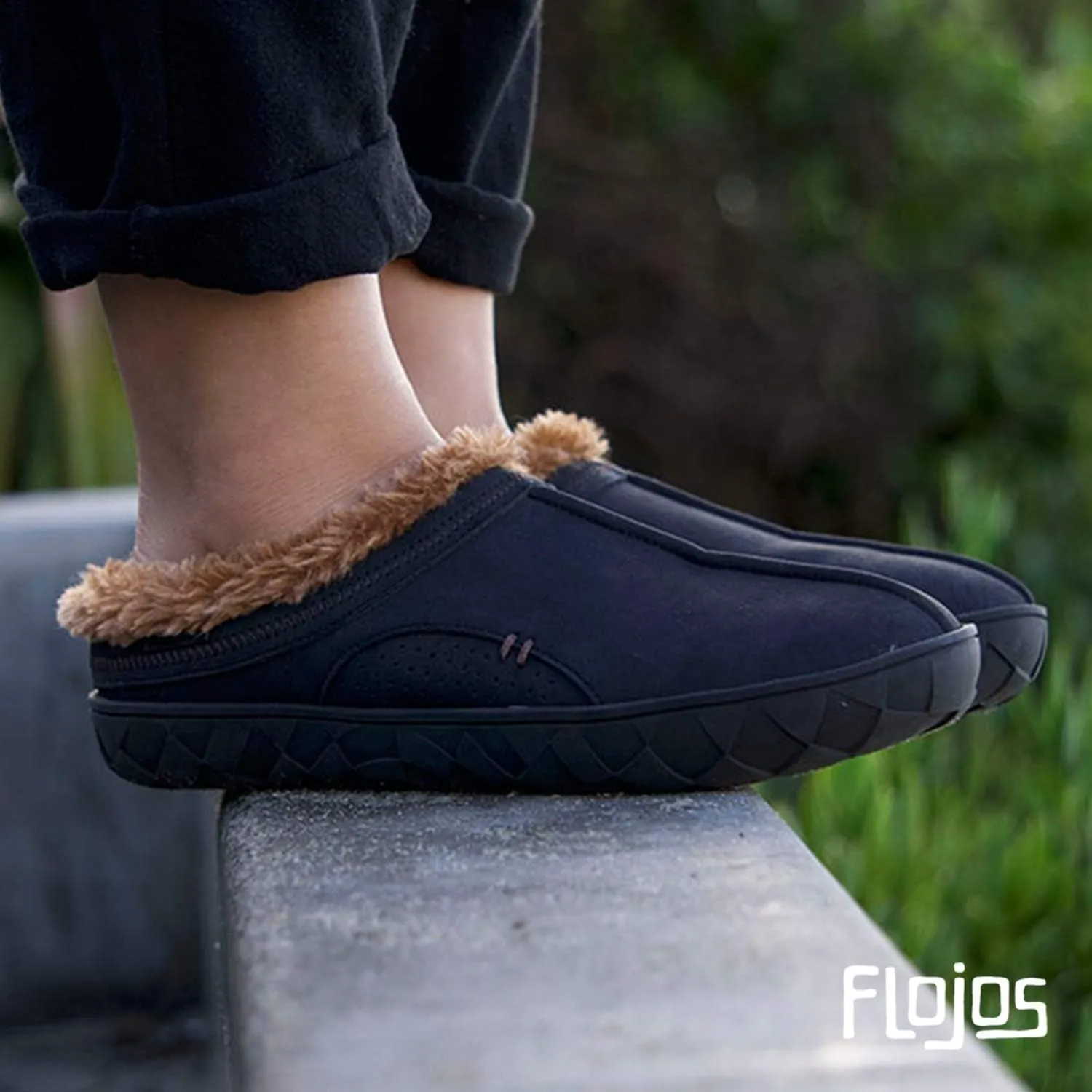 FLOJOS Men's Que Sherpa Lined Slipper