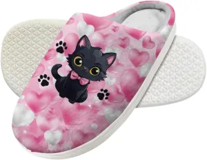 Forchrinse Red Ladybug Strawberry Little Girls Clog Slippers,Kids Fuzzy Cozy Warm Slippers,Slip On Bedroom Slipper Ladybug House Shoes