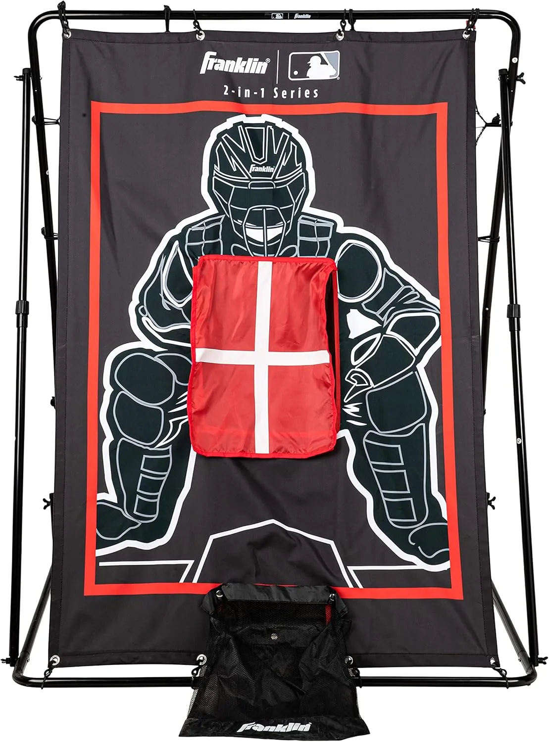 Franklin Sports Baseball Pitching Target and Rebounder Net - 2-in-1 Pitch Trainer and Pitchback Net - Baseball Return Screen and Pitching Practice Target
