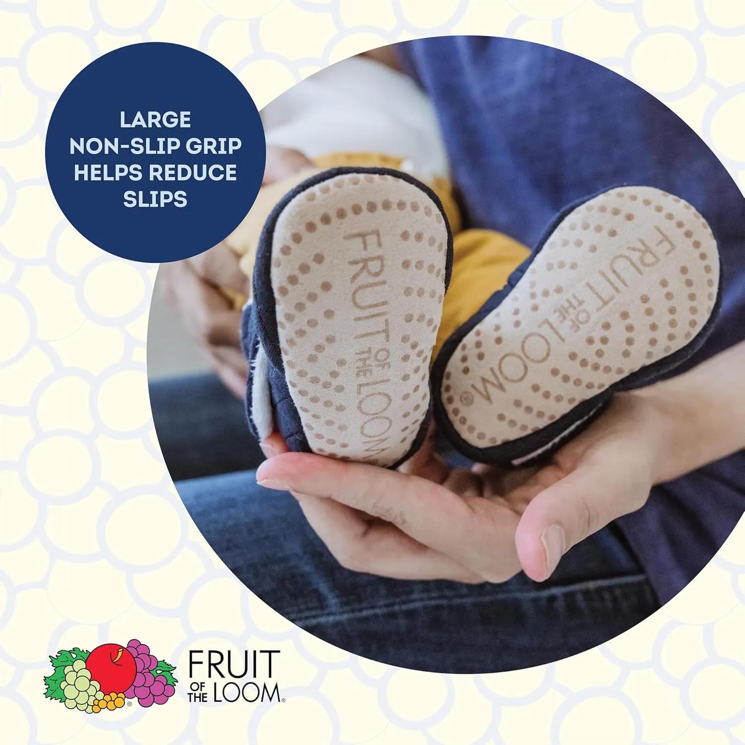 Fruit of the Loom Cozy Thermal Wrap Booties with Non-Skids for Baby Girls, Boys, Unisex
