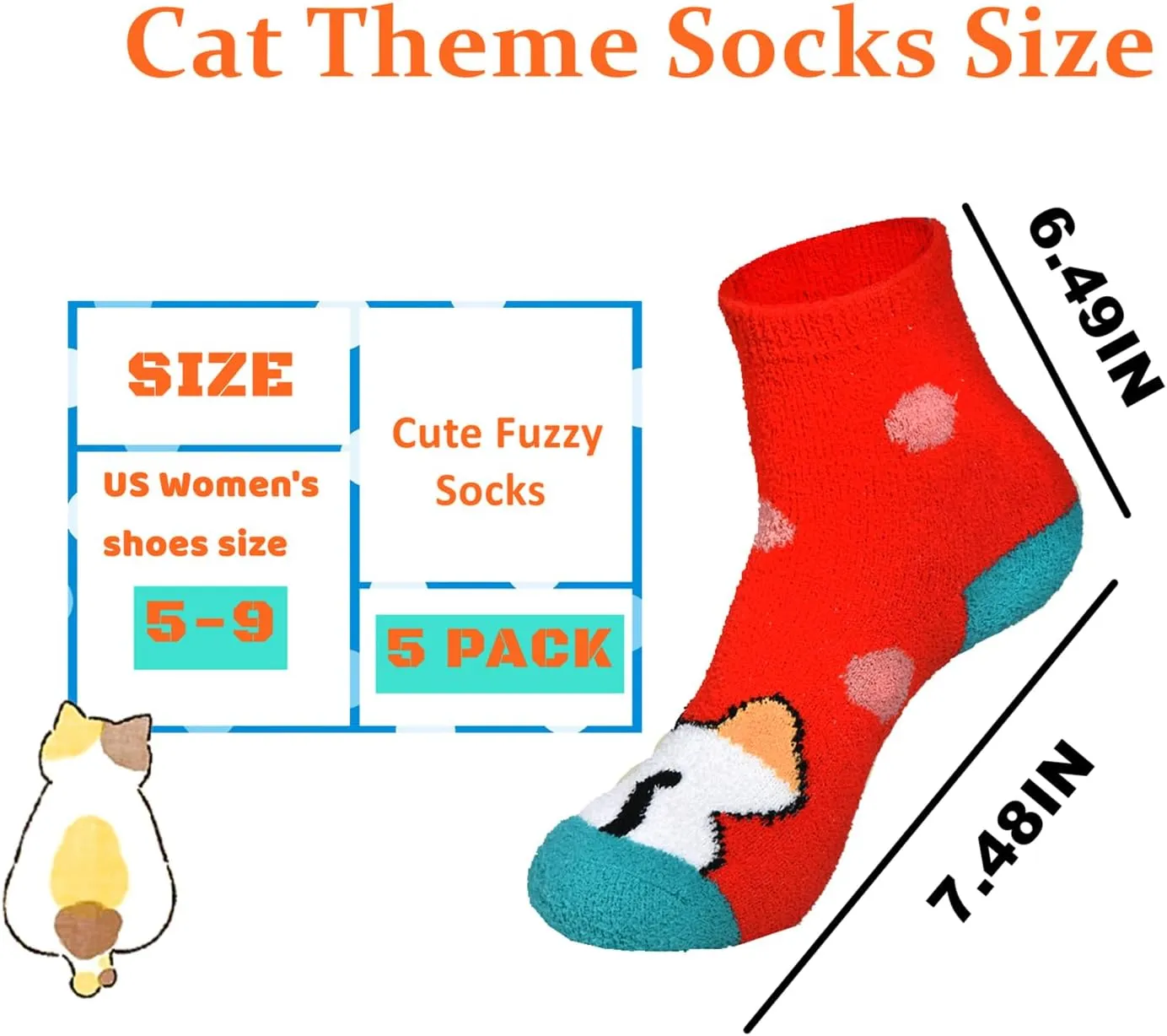 Fun Cute Dog Cat Fuzzy Socks for Women Adults Girls Winter Fluffy Soft Warm Cozy Slipper Socks Christmas Holiday Gift
