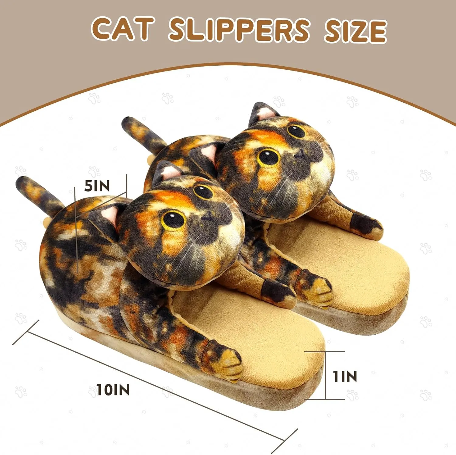 Funny Cat Slippers for Women,Fuzzy Animal Indoor House Shoes with Soft Memory Foam,Comfy Plush Warm Slip-on Slippers,Cat Gifts for Cat Lover