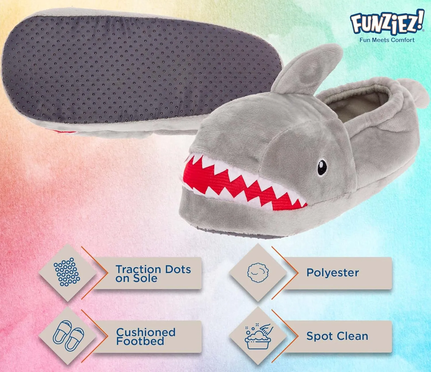 Funziez! Fuzzy Animal Slippers for Women & Men, House Shoes, Teddy Bear, Cow, Cute, Great Mother's Day Gift for Mom, Wife, Daughter