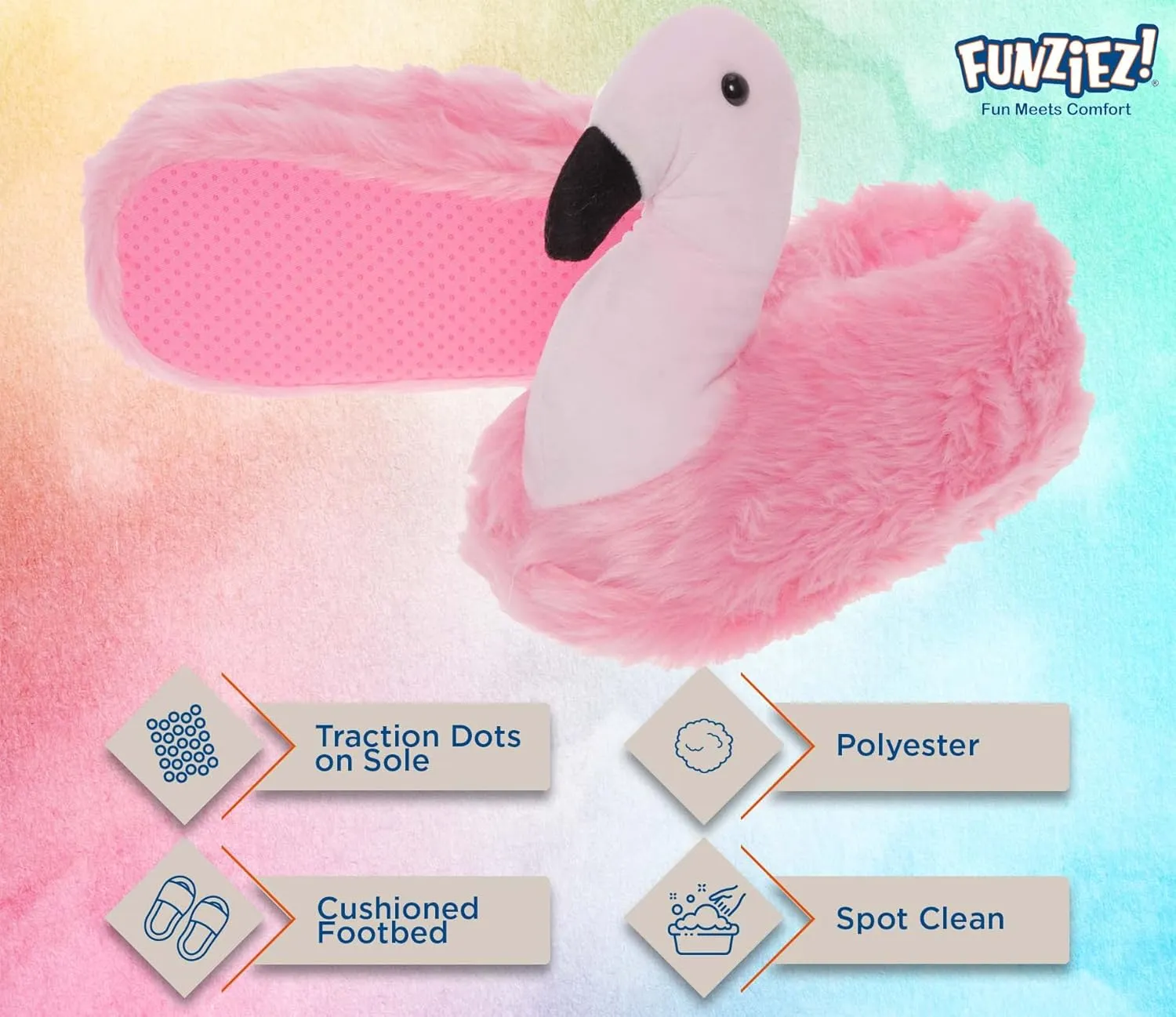 Funziez! Fuzzy Animal Slippers for Women & Men, House Shoes, Teddy Bear, Cow, Cute, Great Mother's Day Gift for Mom, Wife, Daughter