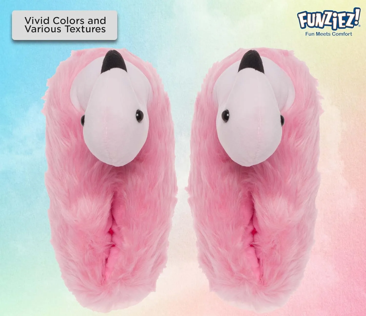 Funziez! Fuzzy Animal Slippers for Women & Men, House Shoes, Teddy Bear, Cow, Cute, Great Mother's Day Gift for Mom, Wife, Daughter