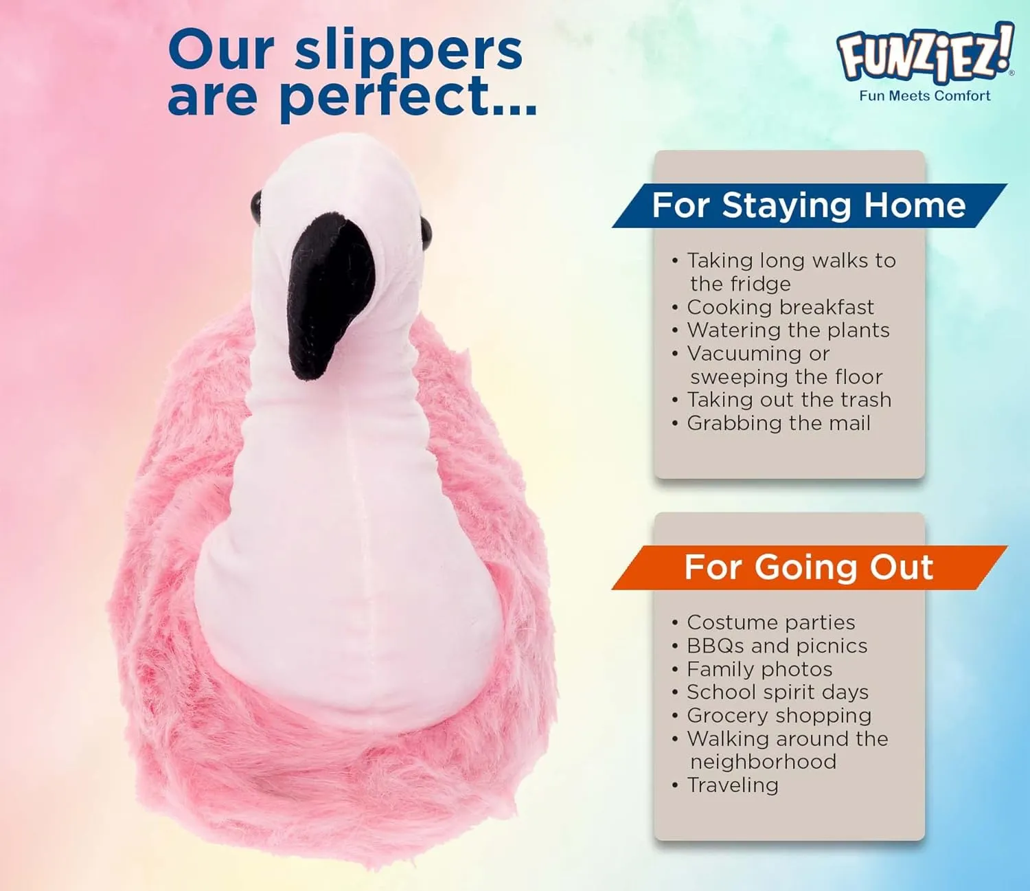 Funziez! Fuzzy Animal Slippers for Women & Men, House Shoes, Teddy Bear, Cow, Cute, Great Mother's Day Gift for Mom, Wife, Daughter